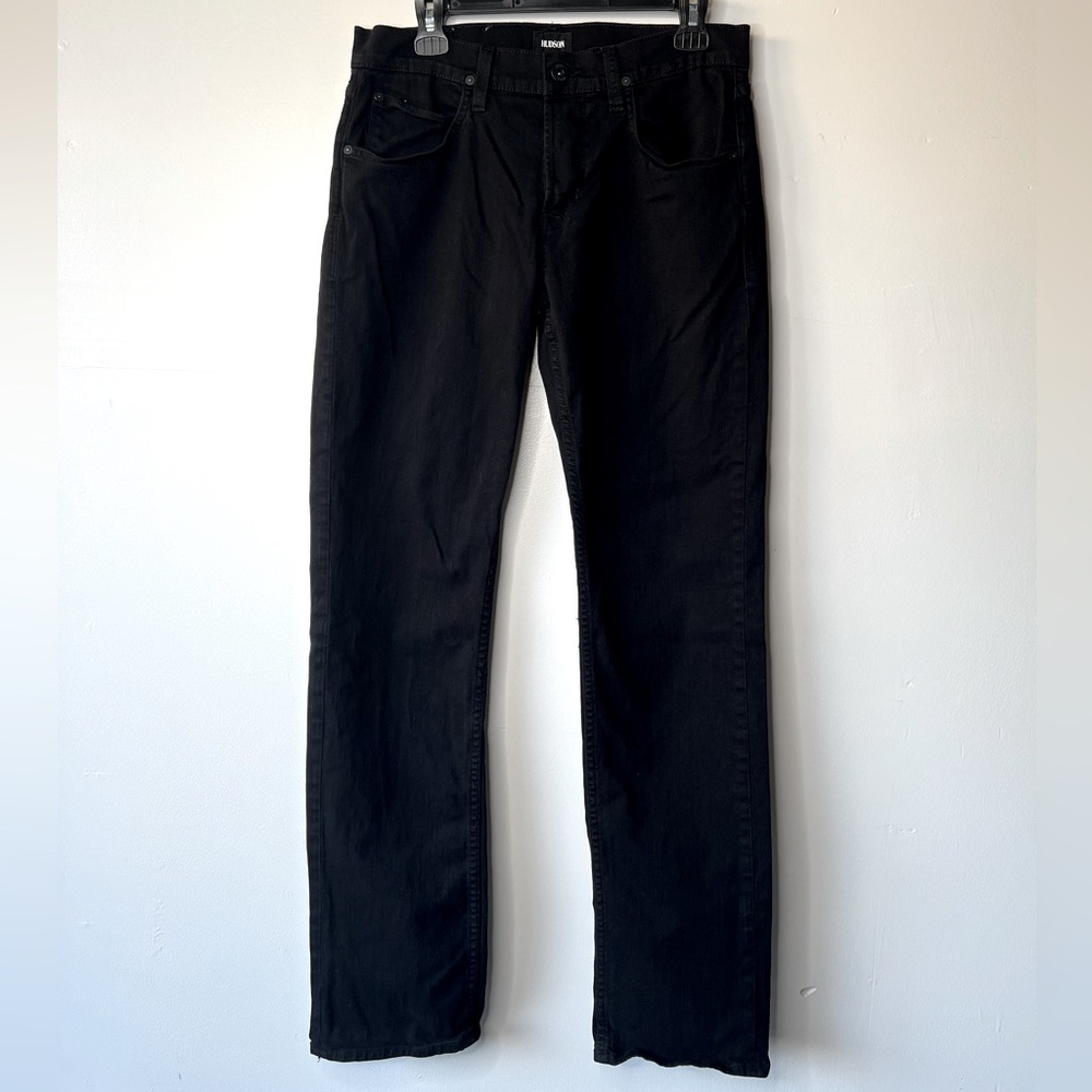 Hudson Byron 5 Pocket Straight Leg Black Denim Jeans, 31